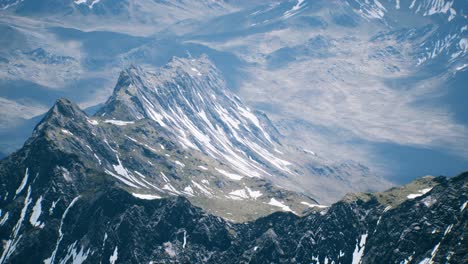 Aerial-View-Landscape-of-Mountais-with-Snow-covered